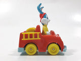 1990 Playskool Warner Bros. Bugs Bunny Fire Truck Red and Yellow Die Cast Toy Character Car Vehicle
