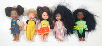 1994 Mattel Lil' Friends of Kelly Barbie Dolls 4" Tall Plastic Toy Doll Figure Lot of 5