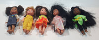 1994 Mattel Lil' Friends of Kelly Barbie Dolls 4" Tall Plastic Toy Doll Figure Lot of 5