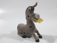 2010 McDonald's Shrek Forever After Donkey Character with Waffle in His Mouth 3 3/4" Tall Toy Figure
