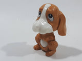 Kinder Surprise Natoons FF152 Brown and White Dog Miniature 1 1/2" Tall Toy Figure