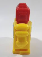 2001 Wendy's Hasbro Playskool Yellow and Red Robot 3 1/2" Tall Plastic Toy Figure