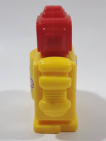 2001 Wendy's Hasbro Playskool Yellow and Red Robot 3 1/2" Tall Plastic Toy Figure