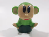 Kinder Surprise Kinder Zoo Monkey in Green Clothes Miniature 1 1/4" Tall Plastic Toy Stamp Figure