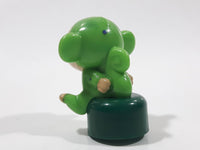Kinder Surprise Kinder Zoo Monkey in Green Clothes Miniature 1 1/4" Tall Plastic Toy Stamp Figure