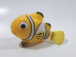 Yellow Fish with Black and White Stripes Wind Up Plastic 3" Long Toy Figure