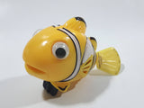 Yellow Fish with Black and White Stripes Wind Up Plastic 3" Long Toy Figure