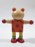 Flexi Wooden Bear with Stretch Band Joints 4" Tall Toy Figure