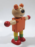 Flexi Wooden Bear with Stretch Band Joints 4" Tall Toy Figure