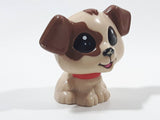 Light Brown and Beige Puppy Dog 2 1/8" Tall Plastic Toy Figure