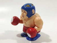 Boxing Boxer Red and Blue Windup 2 1/2" Tall Plastic Toy Figure Not Working