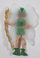 Male Fairy in Green with Staff 3 1/2" Tall Plastic Toy Figure