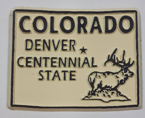 Colorado "Denver Centennial State" 1 1/4" x 2" State Shaped Rubber Fridge Magnet