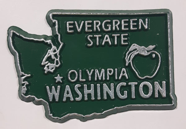 Washington "Evergreen State" Olympia 1 1/2" x 2 1/4" State Shaped Rubber Fridge Magnet