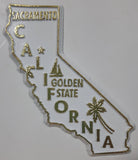 California "Golden State" Sacramento 2" x 3 3/8" State Shaped Rubber Fridge Magnet