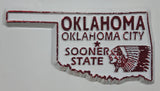 Oklahoma "Sooner State" Oklahoma City 1 3/8" x 2 1/2" State Shaped Rubber Fridge Magnet