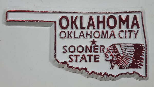 Oklahoma "Sooner State" Oklahoma City 1 3/8" x 2 1/2" State Shaped Rubber Fridge Magnet