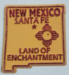 New Mexico "Land Of Enchantment" Santa Fe 1 1/2" x 1 3/4" State Shaped Rubber Fridge Magnet