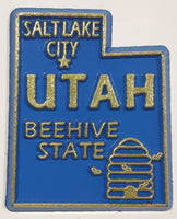 Utah "Beehive State" Salt Lake City 1 1/2" x 1 3/4" State Shaped Rubber Fridge Magnet