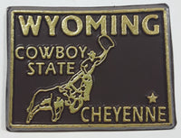Wyoming "Cowboy State" Cheyenne 1 1/2" x 2" State Shaped Rubber Fridge Magnet