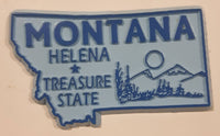 Montana "Treasure State" Helena 1 1/2" x 2 3/8" State Shaped Rubber Fridge Magnet