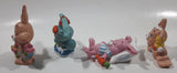 Vintage 1979 W. Berrie Easter Buddies Bunny Rabbits 2 3/4" Tall PVC Toy Figure Set of 4