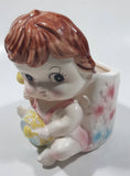 Vintage Cute Baby Playing Drum 5 1/2" Tall Ceramic Pottery Flower Planter Made in Japan
