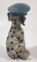 Dalmatian Puppy Dog wearing Police Officers Cap 4 3/4" Tall Resin Figurine