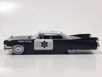 Jada Toys No. 92520 1959 Cadillac Eldorado Police Car #258 Black and White Die Cast Toy Race Car Vehicle Missing Rooftop Light