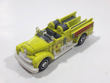 2020 Matchbox MBX City Seagrave Fire Engine Classic Fluorescent Yellow Die Cast Toy Car Vehicle