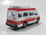 Unknown Brand DKG1 Ambulance #735 White and Red Van Die Cast Toy Car Vehicle