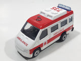 Unknown Brand DKG1 Ambulance #735 White and Red Van Die Cast Toy Car Vehicle
