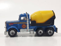 Vintage 1985 Matchbox Peterbilt Cement Mixer Semi Tractor Truck Blue 1/80 Scale Die Cast Toy Rig Vehicle