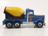Vintage 1985 Matchbox Peterbilt Cement Mixer Semi Tractor Truck Blue 1/80 Scale Die Cast Toy Rig Vehicle
