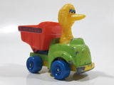 1982 Playskool The Muppets Sesame Street Big Bird Builders Dump Truck Green and Orange Die Cast Toy Car Vehicle