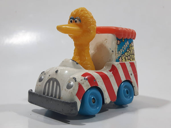 1983 Playskool Children's Television Workshop Sesame Street Big Bird Popcorn Van White Die Cast Toy Car Vehicle