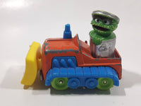 1986 Playskool Muppets Sesame Street Oscar The Grouch Bull Dozer Blue Orange Yellow Die Cast Toy Car Vehicle