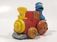 1981 Playskool Muppets Sesame Street Cookie Monster Train Locomotive Red and Yellow Die Cast Toy Car Vehicle
