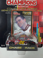 2002 Edition ERTL Racing Champions Chase The Race NASCAR #26 Lyndon Amick Dr Pepper Spider-Man Chevrolet Monte Carlo Dark Red and White Die Cast Toy Race Car Vehicle with Collector Card and Display Stand - New in Package