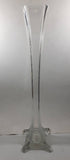 Thick and Heavy 20" Tall Eiffel Tower Clear Glass Flower Vase