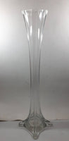 Thick and Heavy 20" Tall Eiffel Tower Clear Glass Flower Vase