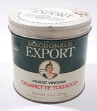 Vintage Macdonald's Export Finest Virginia Cigarette Tobacco 8 oz Metal Tin Can
