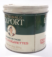 Vintage Macdonald's Export Finest Virginia Cigarette Tobacco 8 oz Metal Tin Can