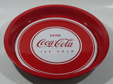 2009 Drink Coca Cola Ice Cold Red and White 12 1/4" Diameter Round Circular Metal Beverage Serving Tray