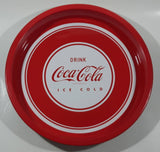 2009 Drink Coca Cola Ice Cold Red and White 12 1/4" Diameter Round Circular Metal Beverage Serving Tray