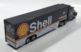 Corgi Classics Shell Racing Transporter Semi Truck Tractor Cab and Trailer Black and White 1/64 Scale Die Cast Toy Car Vehicle with Box