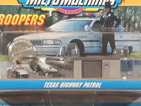 Extremely Rare Preproduction 1993 Galoob Micro Machines Troopers #3 Texas Highway Patrol Police Cops Die Cast Miniature Toy Car Vehicles, Badge and Building Set 65400 New in Package