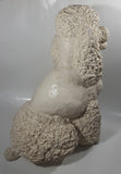 White Poodle Dog Large 15 1/2" Tall Heavy Plaster Pasta Spaghetti Sculpture Statue Cracked Neck