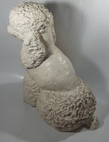 White Poodle Dog Large 15 1/2" Tall Heavy Plaster Pasta Spaghetti Sculpture Statue Cracked Neck