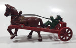 Antique Early 20th Century US Mail Horse Carriage Wagon with Driver Cast Iron Toy Missing Cab